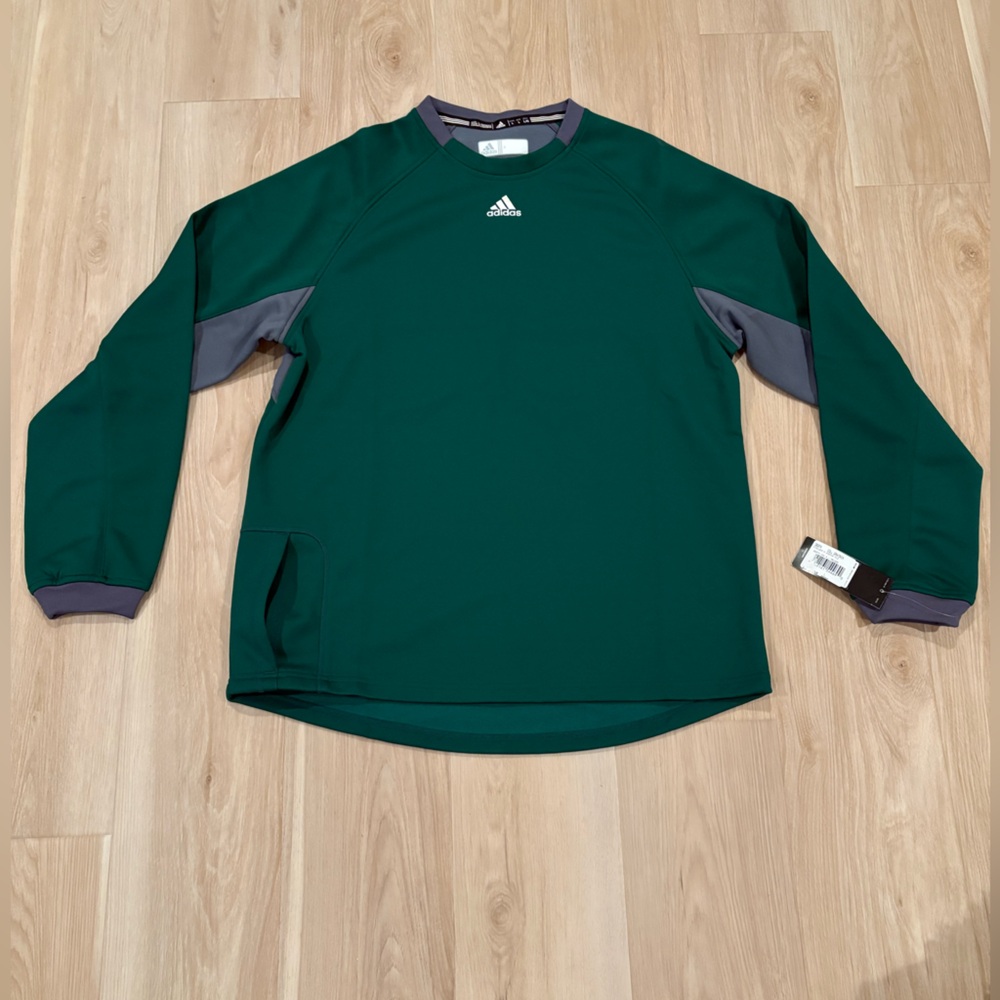 NWT Adidas “Fielders Choice” Green and Charcoal Sweatshirt Men’s Large